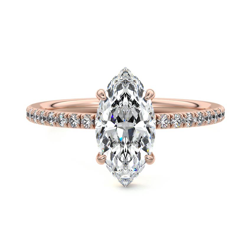 Hera - Marquise Rose Gold Lab Grown Diamond Engagement Ring | Nura Lab