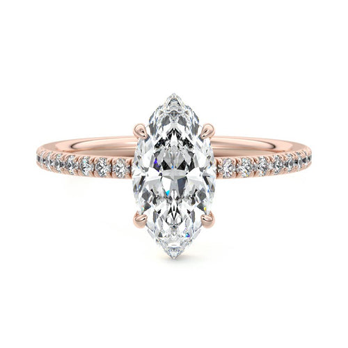 Hera - Marquise Rose Gold Lab Grown Diamond Engagement Ring | Nura Lab
