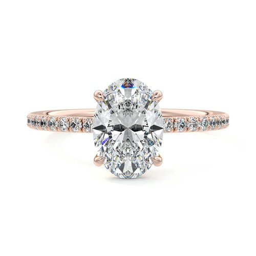 Hera - Oval Rose Gold Lab Grown Diamond Engagement Ring | Nura Lab