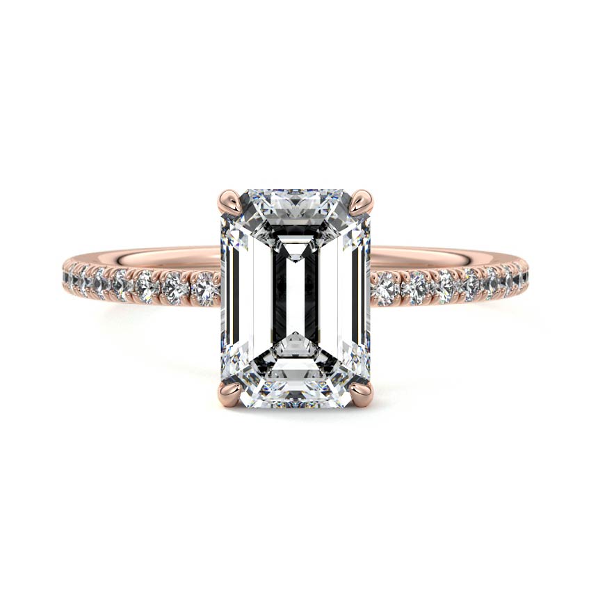 Hera - Emerald Cut Rose Gold Lab Grown Diamond Engagement Ring | Nura Lab