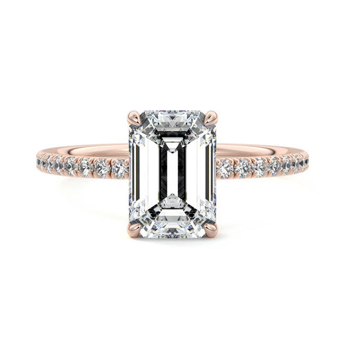 Hera - Emerald Cut Rose Gold Lab Grown Diamond Engagement Ring | Nura Lab