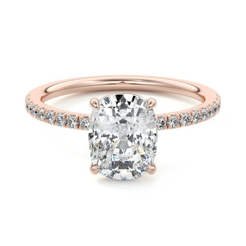 Hera - Cushion Rose Gold Lab Grown Diamond Engagement Ring | Nura Lab