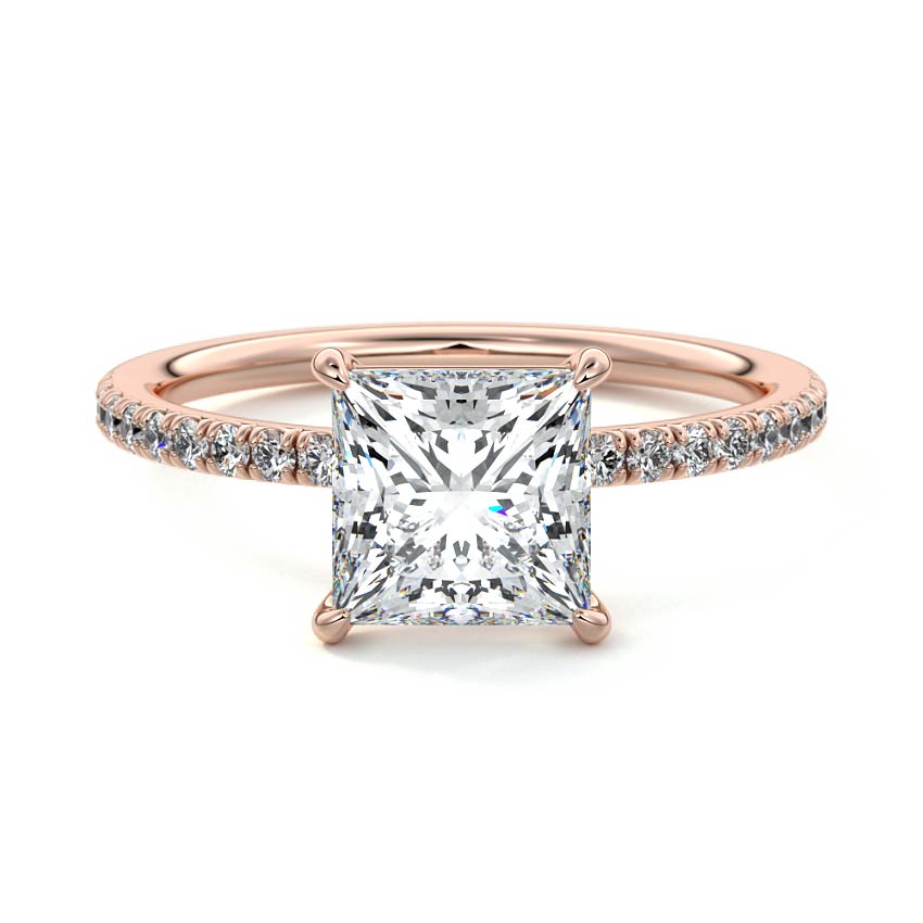 Hera - Princess Rose Gold Lab Grown Diamond Engagement Ring | Nura Lab