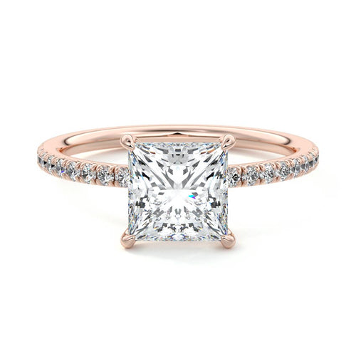 Hera - Princess Rose Gold Lab Grown Diamond Engagement Ring | Nura Lab