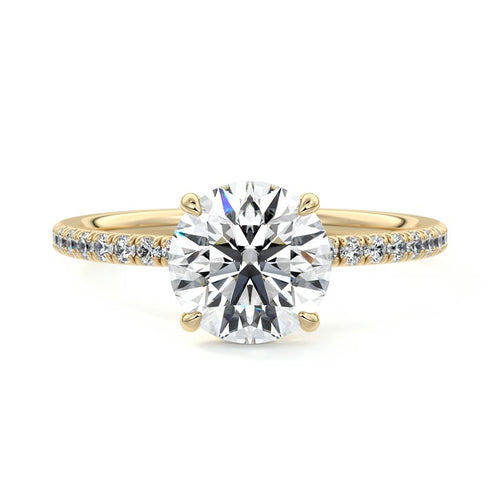 Hera - Round Yellow Gold Lab Grown Diamond Engagement Ring | Nura Lab