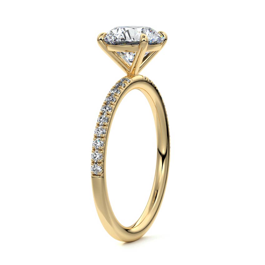 Hera - Round Yellow Gold Lab Grown Diamond Engagement Ring | Nura Lab