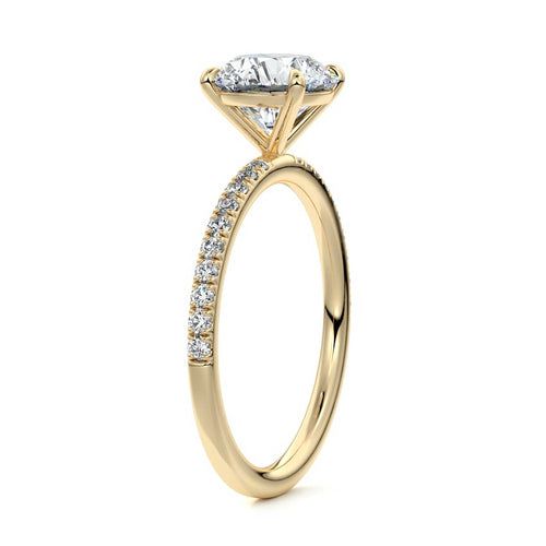 Hera - Round Yellow Gold Lab Grown Diamond Engagement Ring | Nura Lab