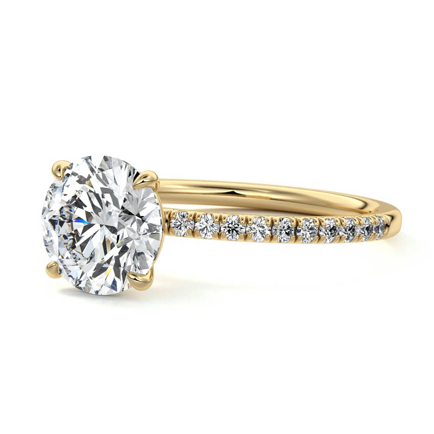 Hera - Round Yellow Gold Lab Grown Diamond Engagement Ring | Nura Lab