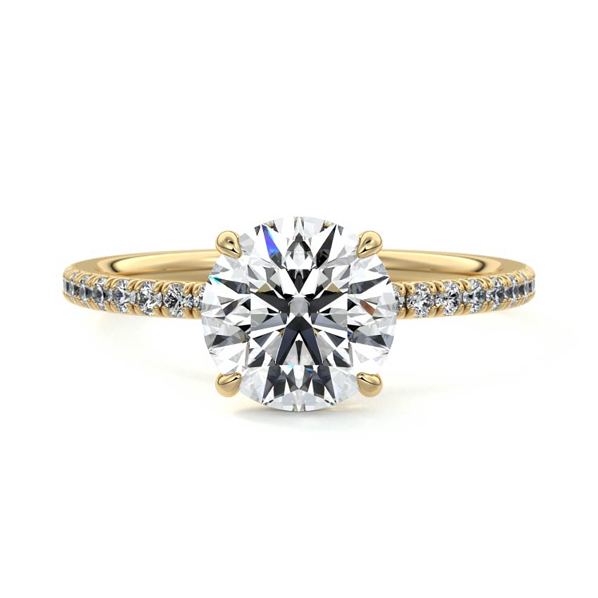 Hera - Round Yellow Gold Lab Grown Diamond Engagement Ring | Nura Lab