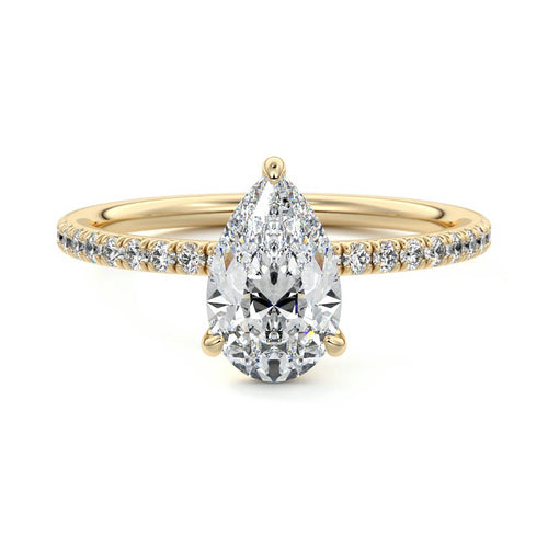 Hera - Pear Yellow Gold Lab Grown Diamond Engagement Ring | Nura Lab