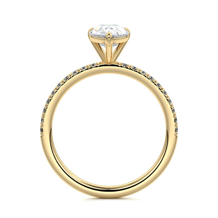 Hera - Pear Yellow Gold Engagement Ring Side View | Nura Lab