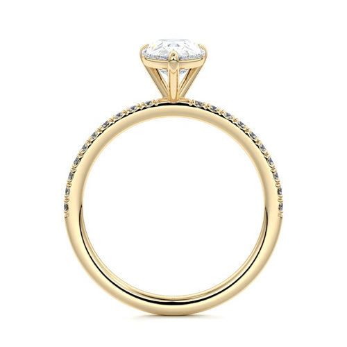 Hera - Pear Yellow Gold Engagement Ring Side View | Nura Lab