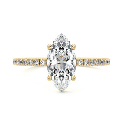 Hera - Marquise Yellow Gold Lab Grown Diamond Engagement Ring | Nura Lab