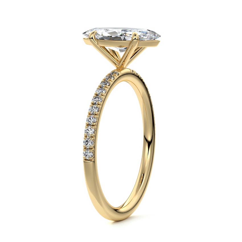 Hera - Marquise Yellow Gold Engagement Ring Side View | Nura Lab