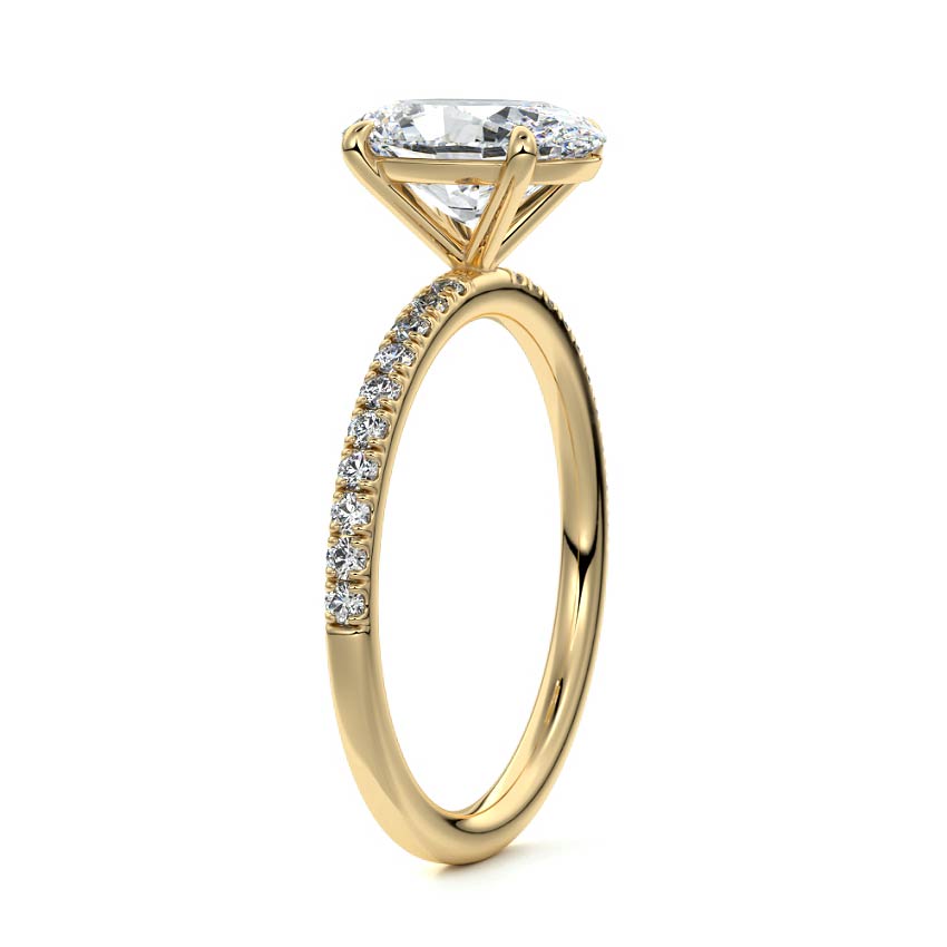 Hera - Oval Yellow Gold Engagement Ring Side View | Nura Lab