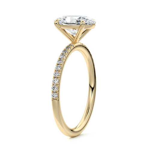 Hera - Oval Yellow Gold Engagement Ring Side View | Nura Lab