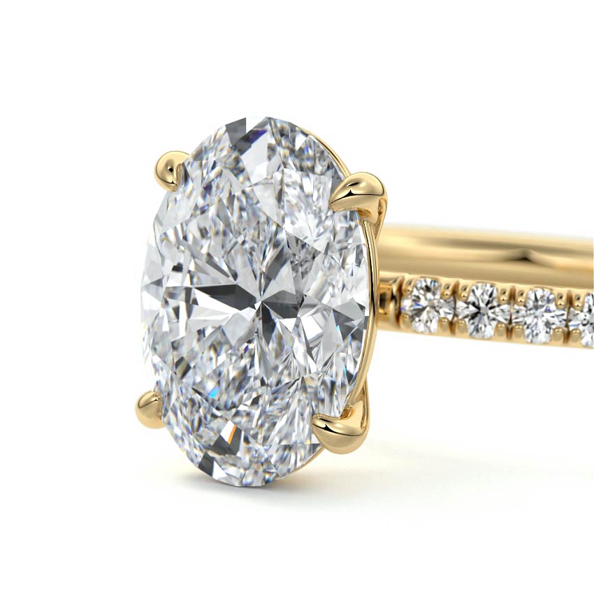 Hera - Oval Yellow Gold Engagement Ring Profile View | Nura Lab