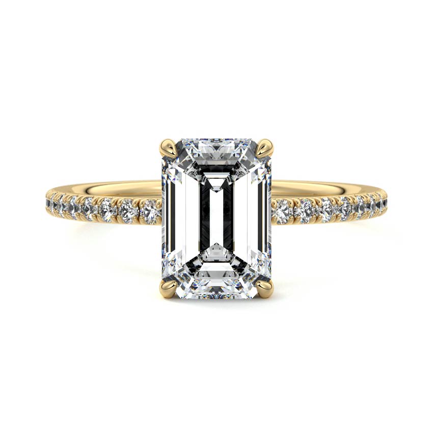 Hera - Emerald Cut Yellow Gold Lab Grown Diamond Engagement Ring | Nura Lab