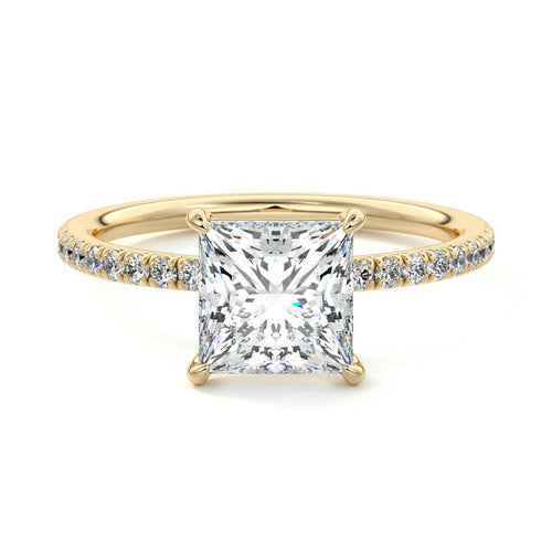 Hera - Princess Yellow Gold Lab Grown Diamond Engagement Ring | Nura Lab