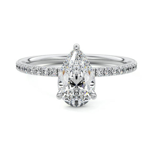 Hera - Pear White Gold Lab Grown Diamond Engagement Ring | Nura Lab