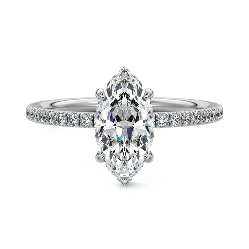 Hera - Marquise White Gold Lab Grown Diamond Engagement Ring | Nura Lab