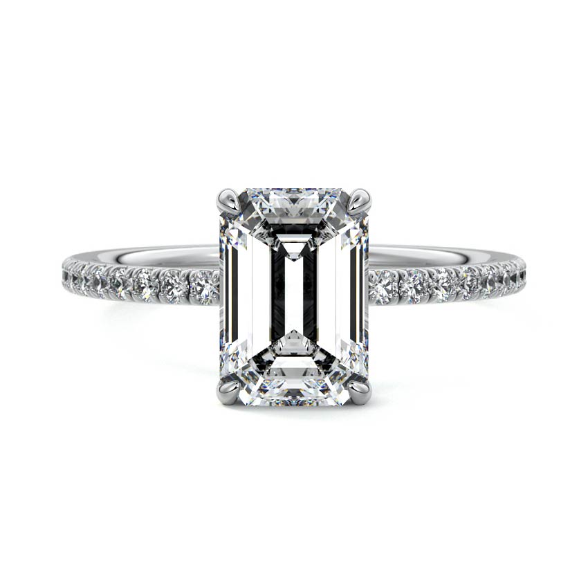 Hera - Emerald Cut White Gold Lab Grown Diamond Engagement Ring | Nura Lab