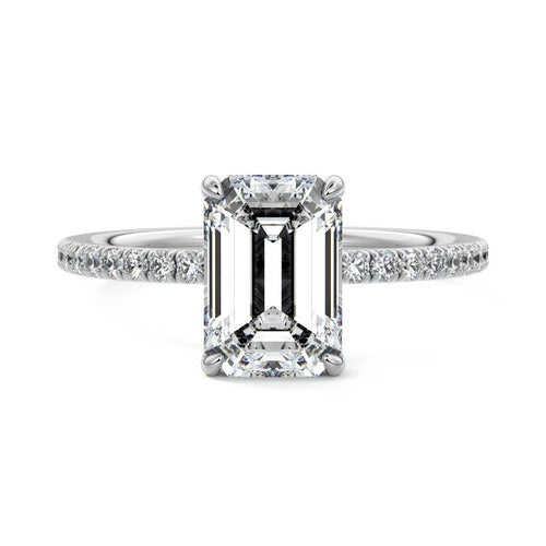 Hera - Emerald Cut White Gold Lab Grown Diamond Engagement Ring | Nura Lab