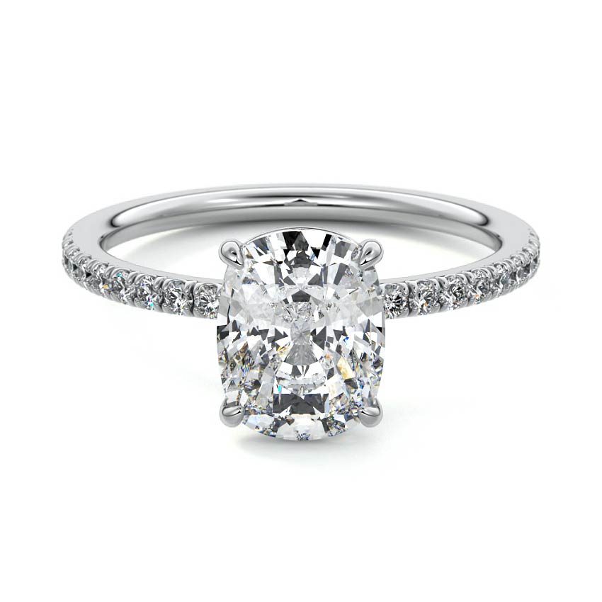 Hera - Cushion White Gold Lab Grown Diamond Engagement Ring | Nura Lab