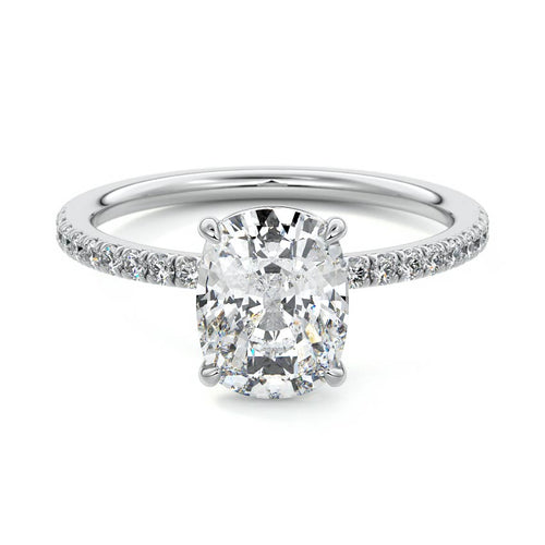 Hera - Cushion White Gold Lab Grown Diamond Engagement Ring | Nura Lab