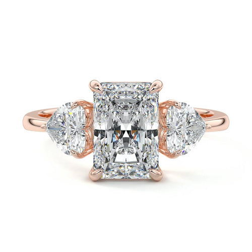 Ariadne - Radiant Rose Gold Lab Grown Diamond Engagement Ring | Nura Lab