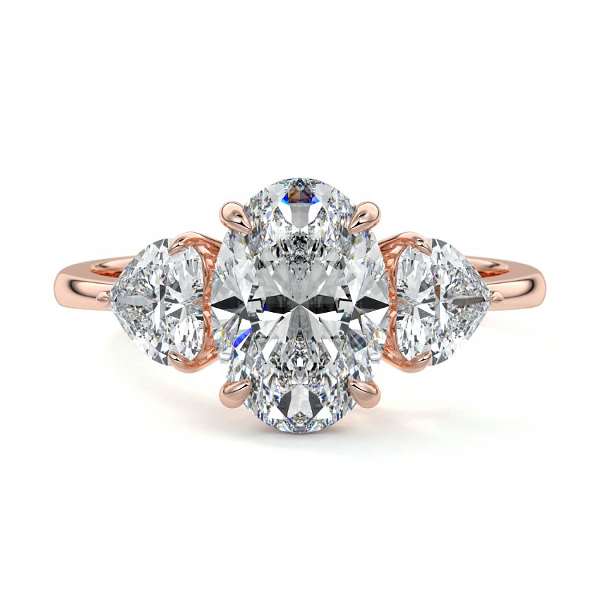 Ariadne - Oval Rose Gold Lab Grown Diamond Engagement Ring | Nura Lab