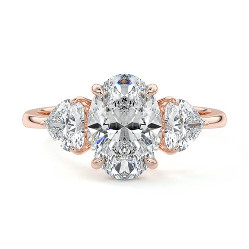 Ariadne - Oval Rose Gold Lab Grown Diamond Engagement Ring | Nura Lab