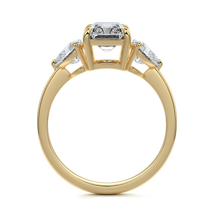Ariadne - Radiant Yellow Gold Engagement Ring Side View | Nura Lab