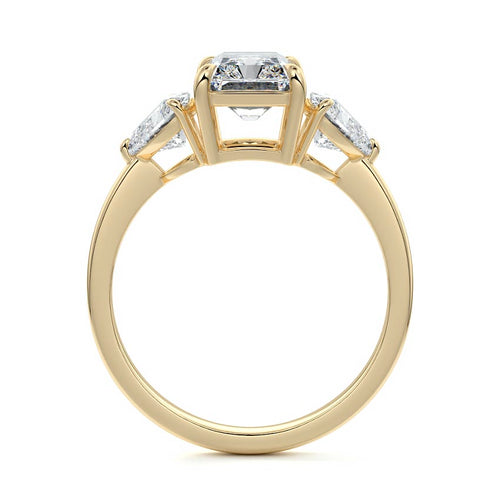 Ariadne - Radiant Yellow Gold Engagement Ring Side View | Nura Lab