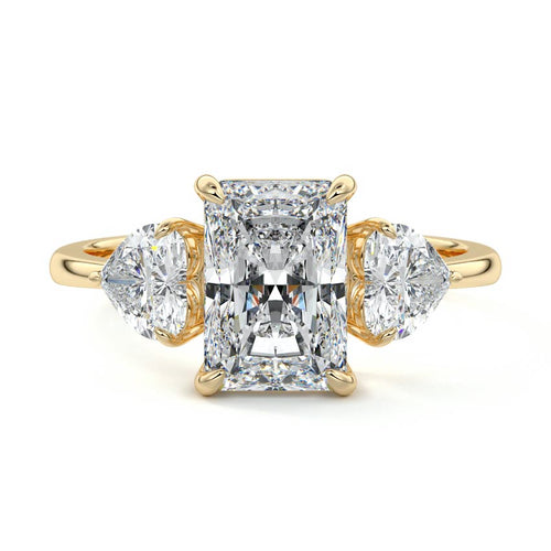 Ariadne - Radiant Yellow Gold Engagement Ring Detail View | Nura Lab