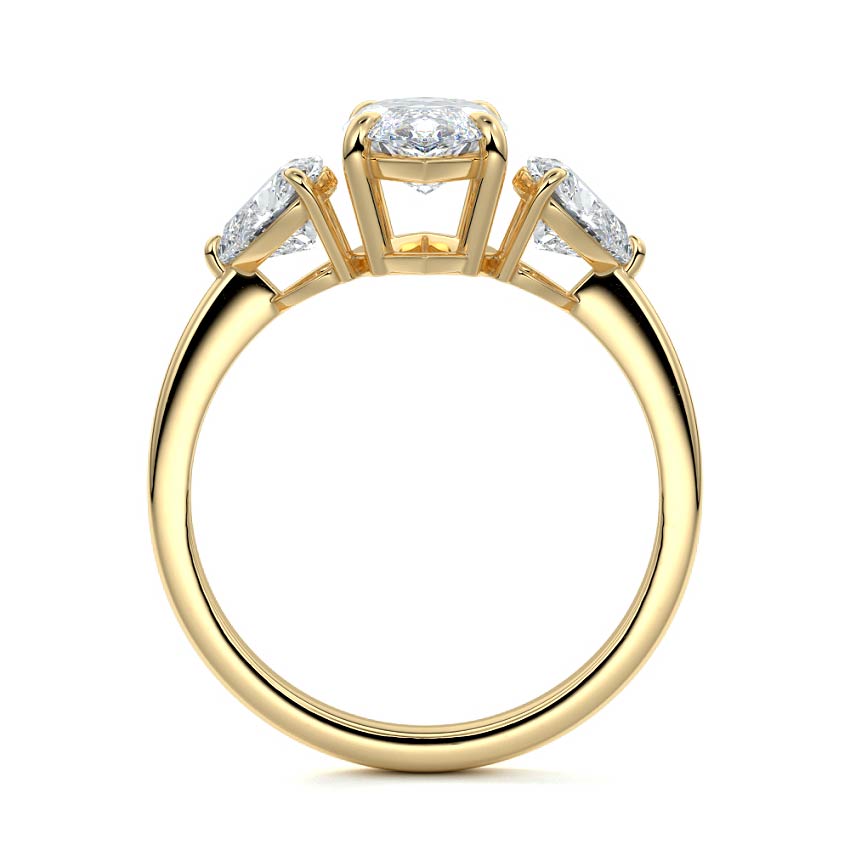 Ariadne - Marquise Yellow Gold Engagement Ring Side View | Nura Lab