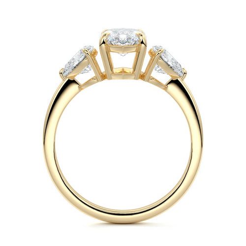 Ariadne - Marquise Yellow Gold Engagement Ring Side View | Nura Lab