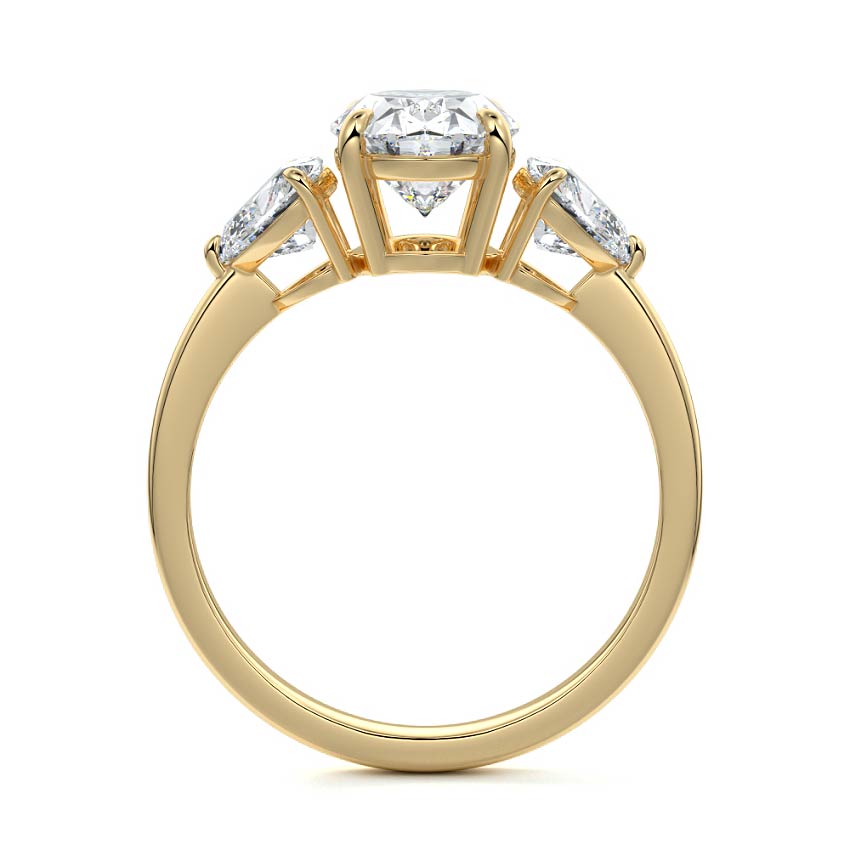 Ariadne - Oval Yellow Gold Engagement Ring Side View | Nura Lab