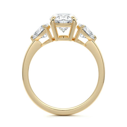 Ariadne - Oval Yellow Gold Engagement Ring Side View | Nura Lab