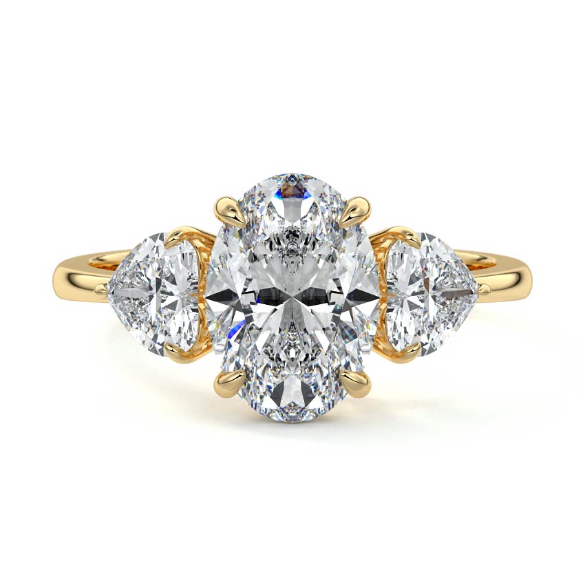 Ariadne - Oval Yellow Gold Engagement Ring Detail View | Nura Lab