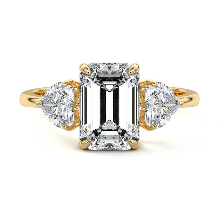 Ariadne - Emerald Cut Yellow Gold Lab Grown Diamond Engagement Ring | Nura Lab