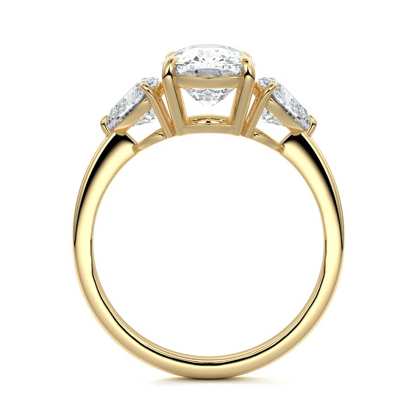 Ariadne - Cushion Yellow Gold Engagement Ring Side View | Nura Lab