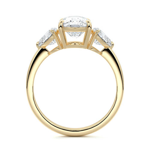 Ariadne - Cushion Yellow Gold Engagement Ring Side View | Nura Lab