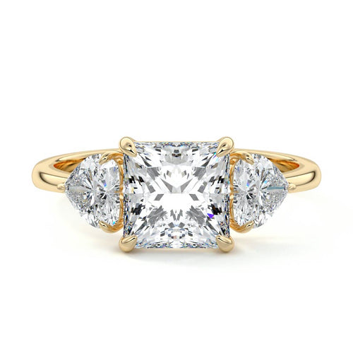 Ariadne - Princess Yellow Gold Lab Grown Diamond Engagement Ring | Nura Lab