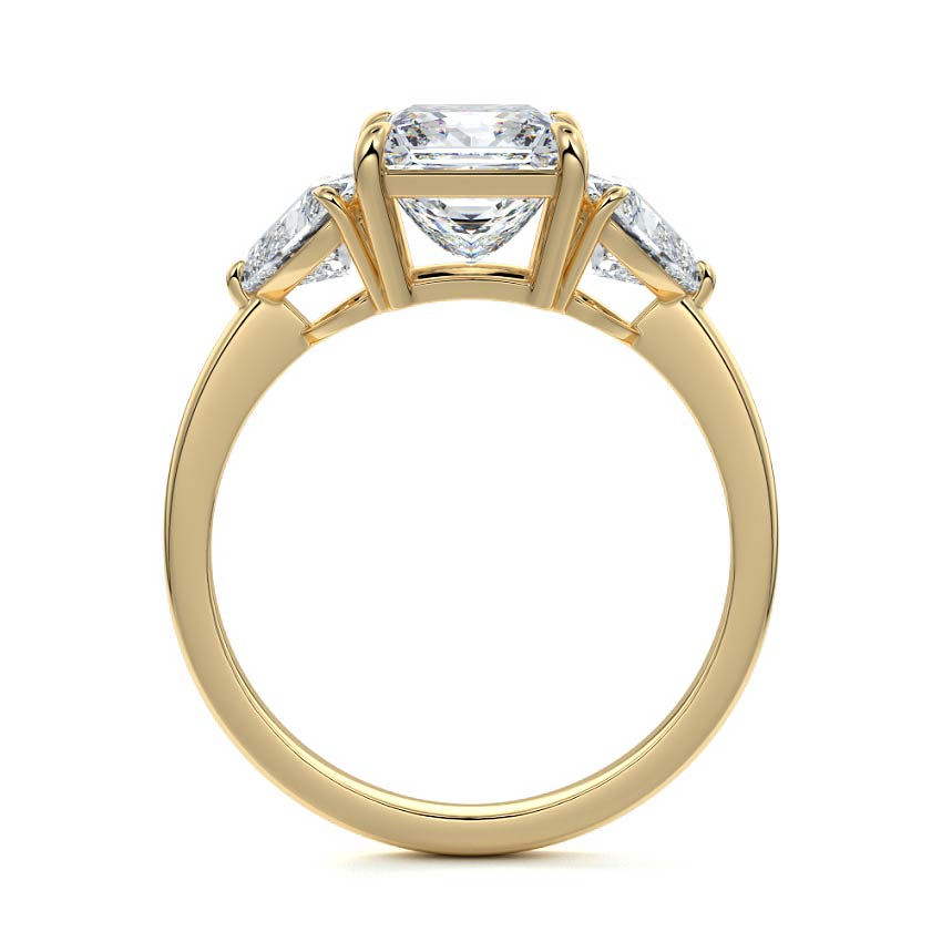 Ariadne - Princess Yellow Gold Engagement Ring Side View | Nura Lab