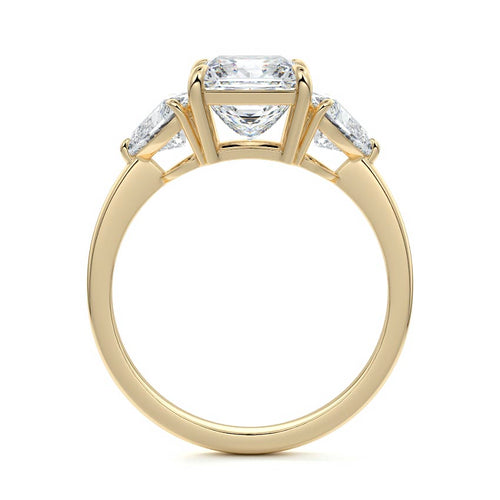 Ariadne - Princess Yellow Gold Engagement Ring Side View | Nura Lab