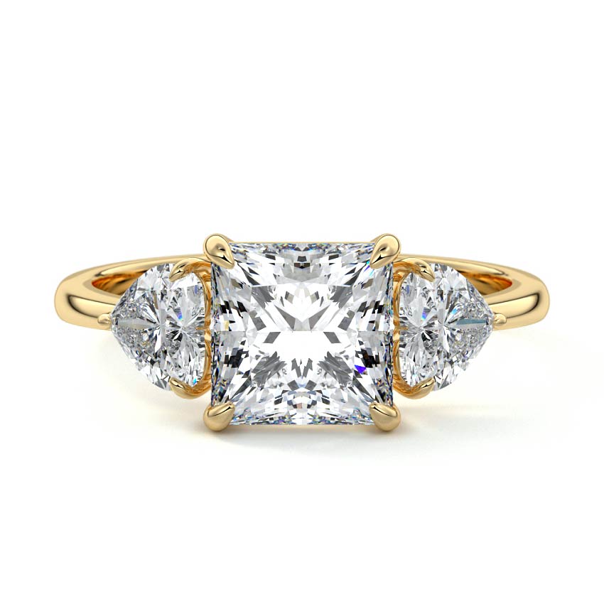 Ariadne - Princess Yellow Gold Engagement Ring Detail View | Nura Lab