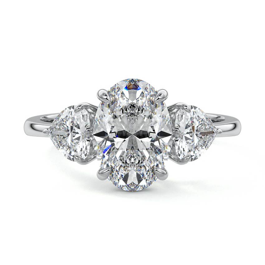 Ariadne - Oval White Gold Lab Grown Diamond Engagement Ring | Nura Lab