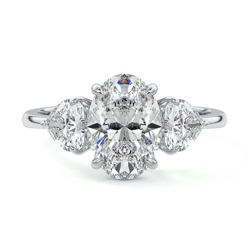 Ariadne - Oval Platinum Lab Grown Diamond Engagement Ring | Nura Lab