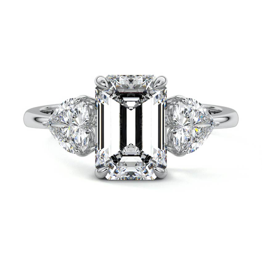 Ariadne - Emerald Cut Platinum Lab Grown Diamond Engagement Ring | Nura Lab